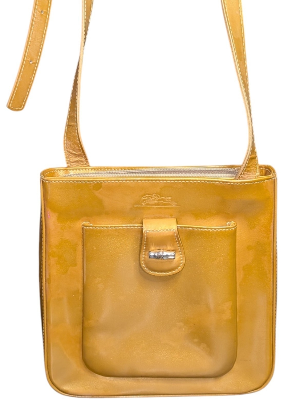 Vintage '05 Longchamp Yellow Patent Crossbody Bag